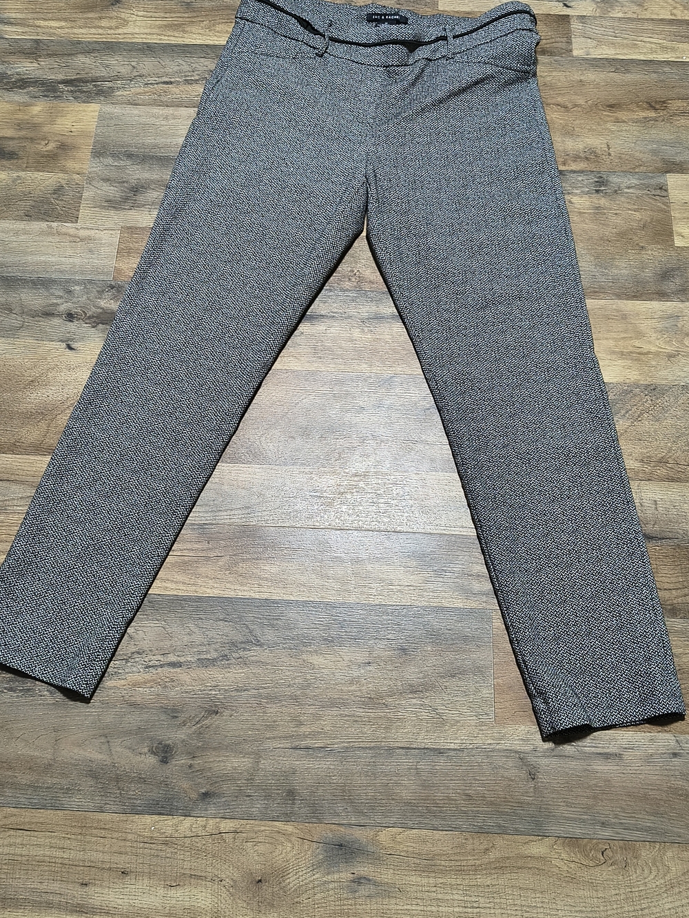 Zac & Rachel Black and White Herringbone Trousers